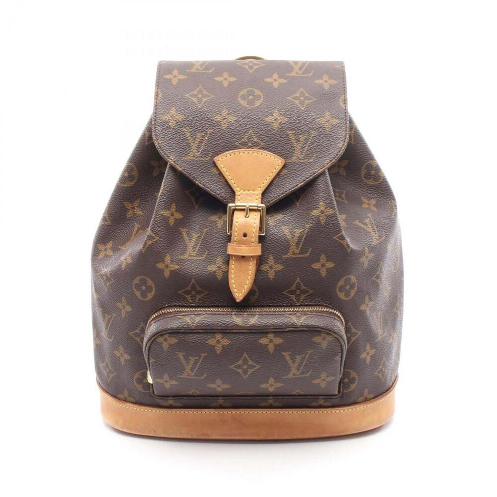 LOUIS VUITTON Authentic Brown Monogram Leather Backpack - Picture 1 of 13